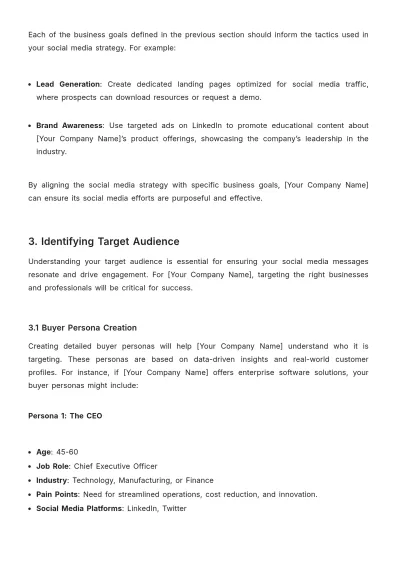 Free B2B Social Media Strategy Template to Edit Online