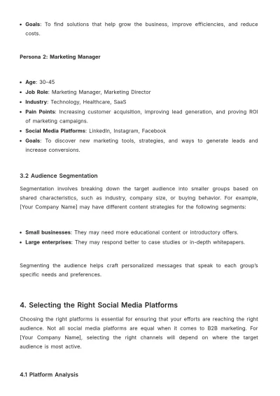 Free B2B Social Media Strategy Template to Edit Online
