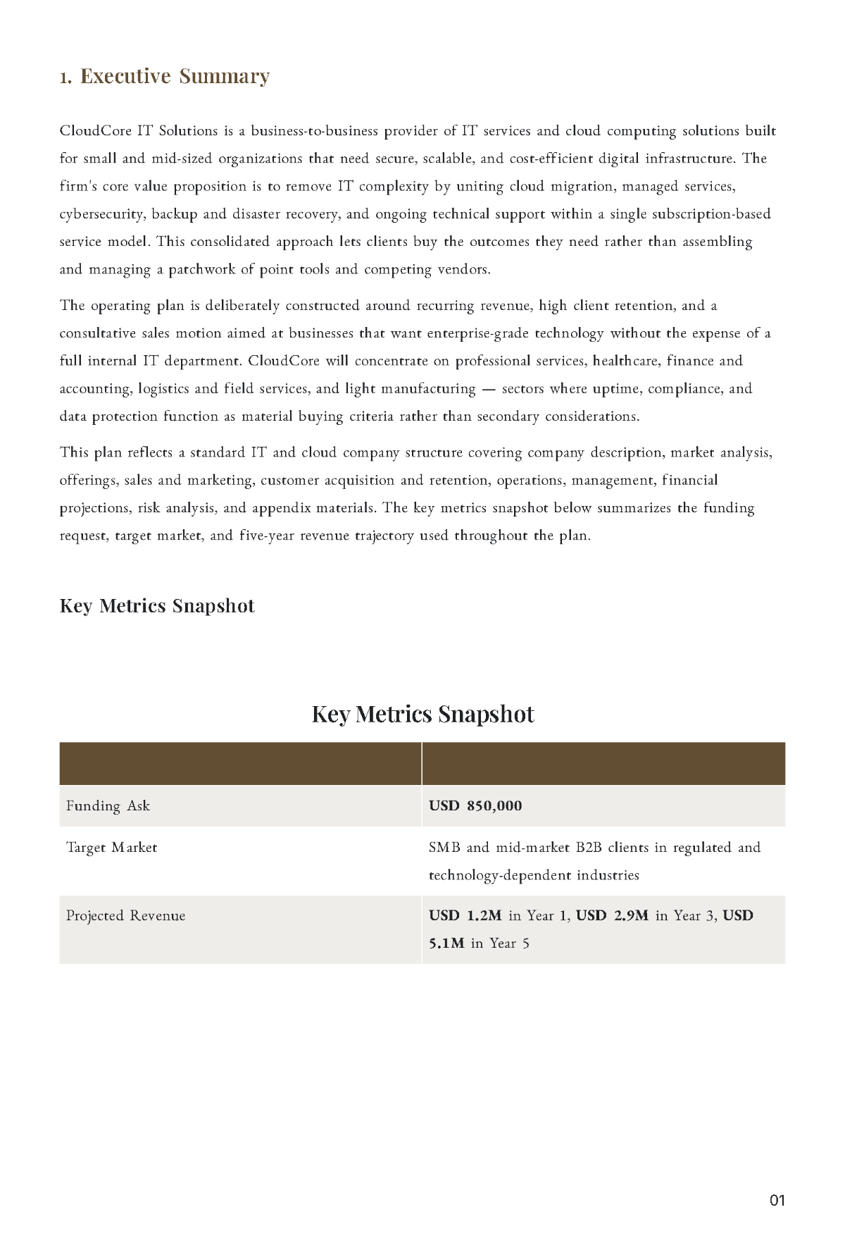 Free B2B Business Plan Template to Edit Online