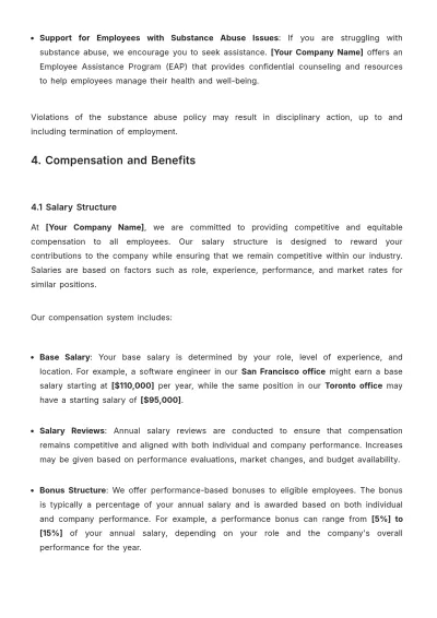 Free B2B Employee Handbook Template to Edit Online | Template.net to Edit Online