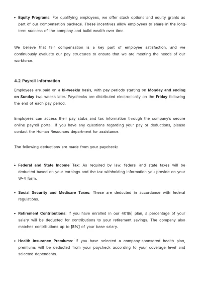 Free B2B Employee Handbook Template to Edit Online | Template.net to Edit Online