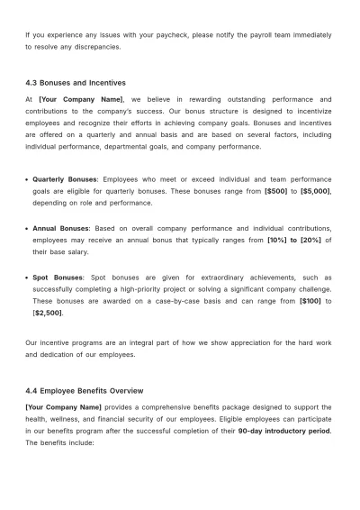 Free B2B Employee Handbook Template to Edit Online | Template.net to Edit Online