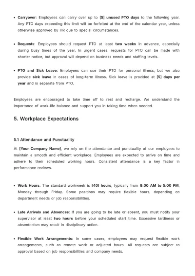 Free B2B Employee Handbook Template to Edit Online | Template.net to Edit Online