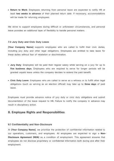 Free B2B Employee Handbook Template to Edit Online | Template.net to Edit Online