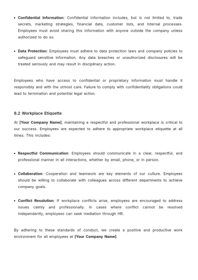 Free B2B Employee Handbook Template to Edit Online | Template.net to Edit Online