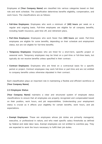 Free B2B Employee Handbook Template to Edit Online | Template.net to Edit Online