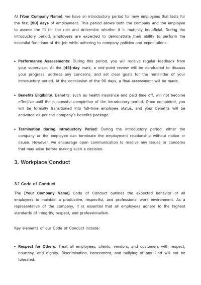Free B2B Employee Handbook Template to Edit Online | Template.net to Edit Online
