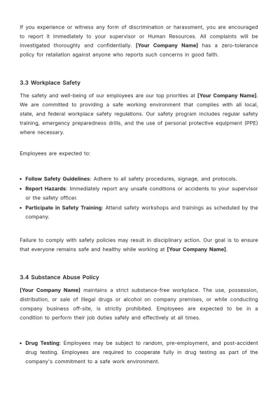 Free B2B Employee Handbook Template to Edit Online | Template.net to Edit Online