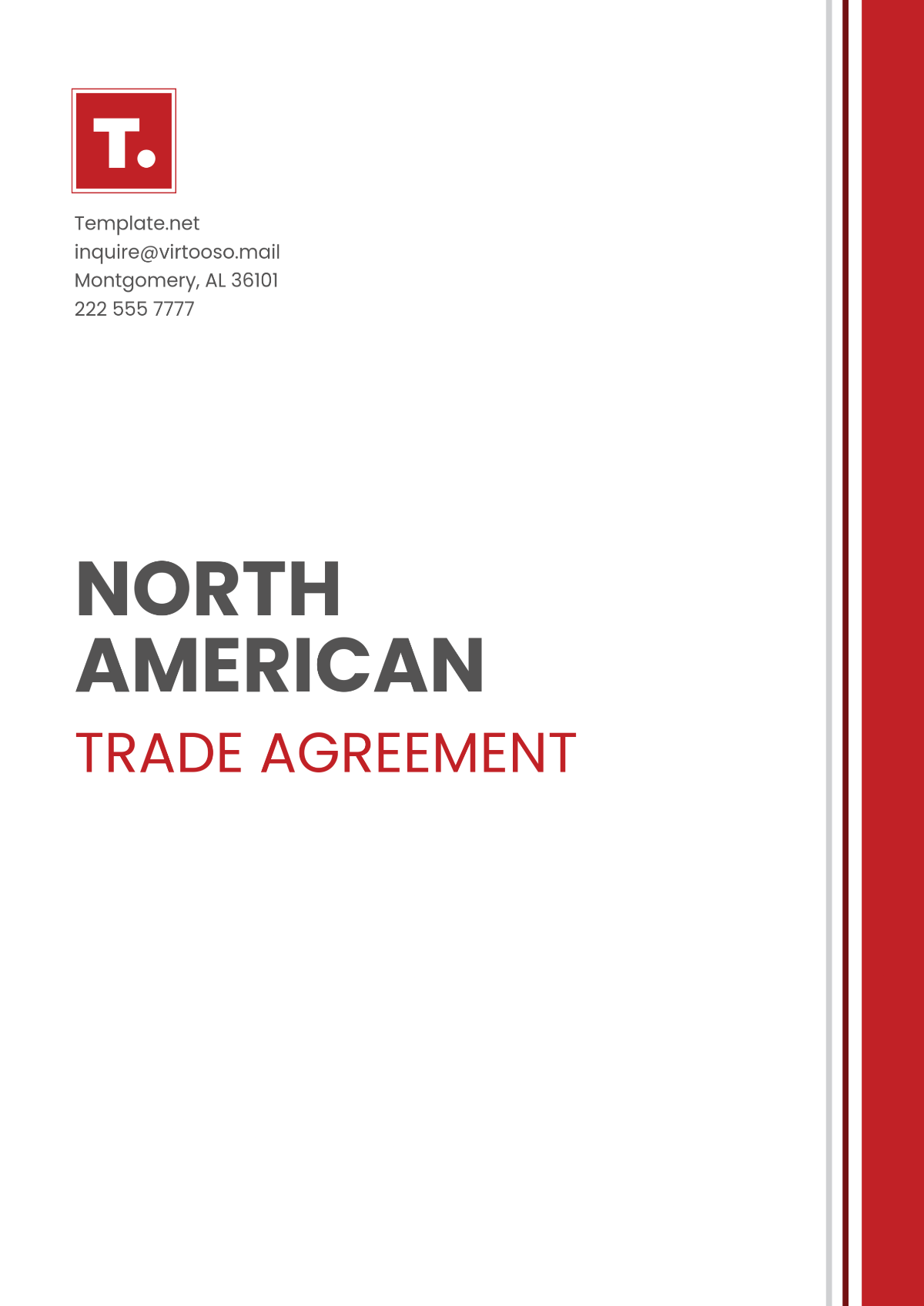 North American Trade Agreement Template - Edit Online & Download