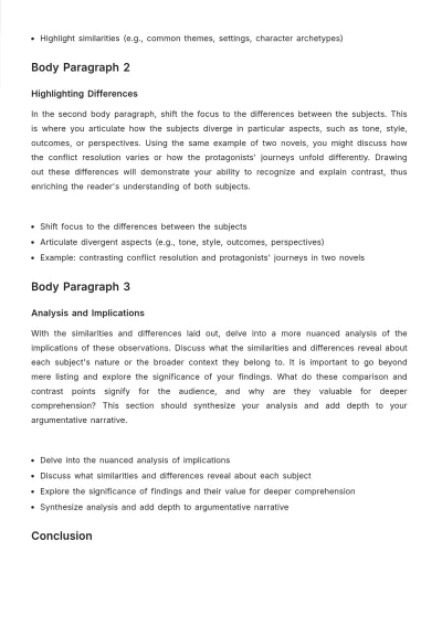 Free Compare and Contrast Essay Outline Template to Edit Online