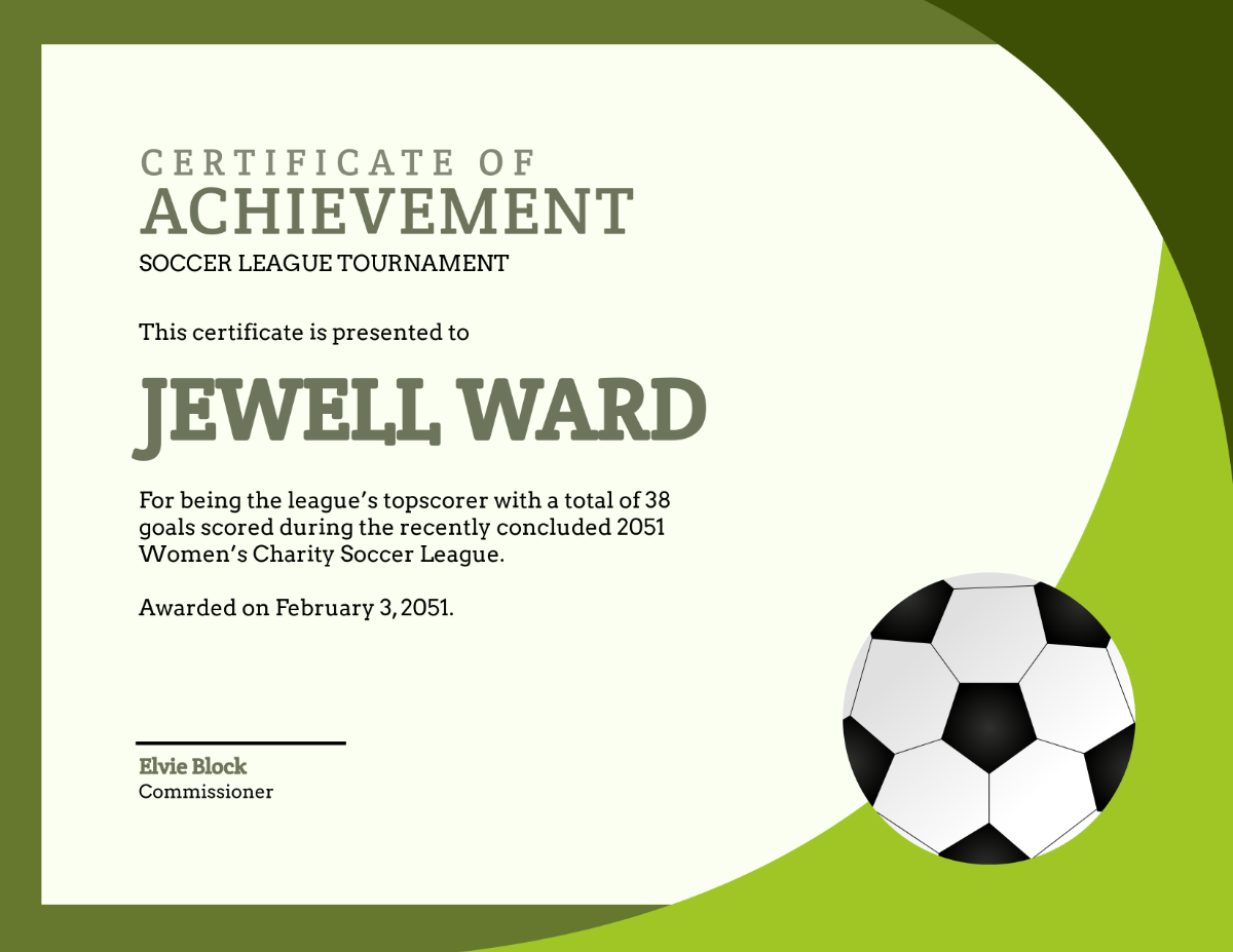 Free Football Soccer Certificate Template - Edit Online & Download