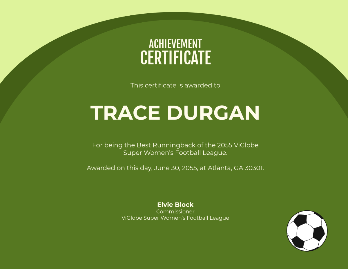 Free Football Certificate Design Template - Edit Online & Download