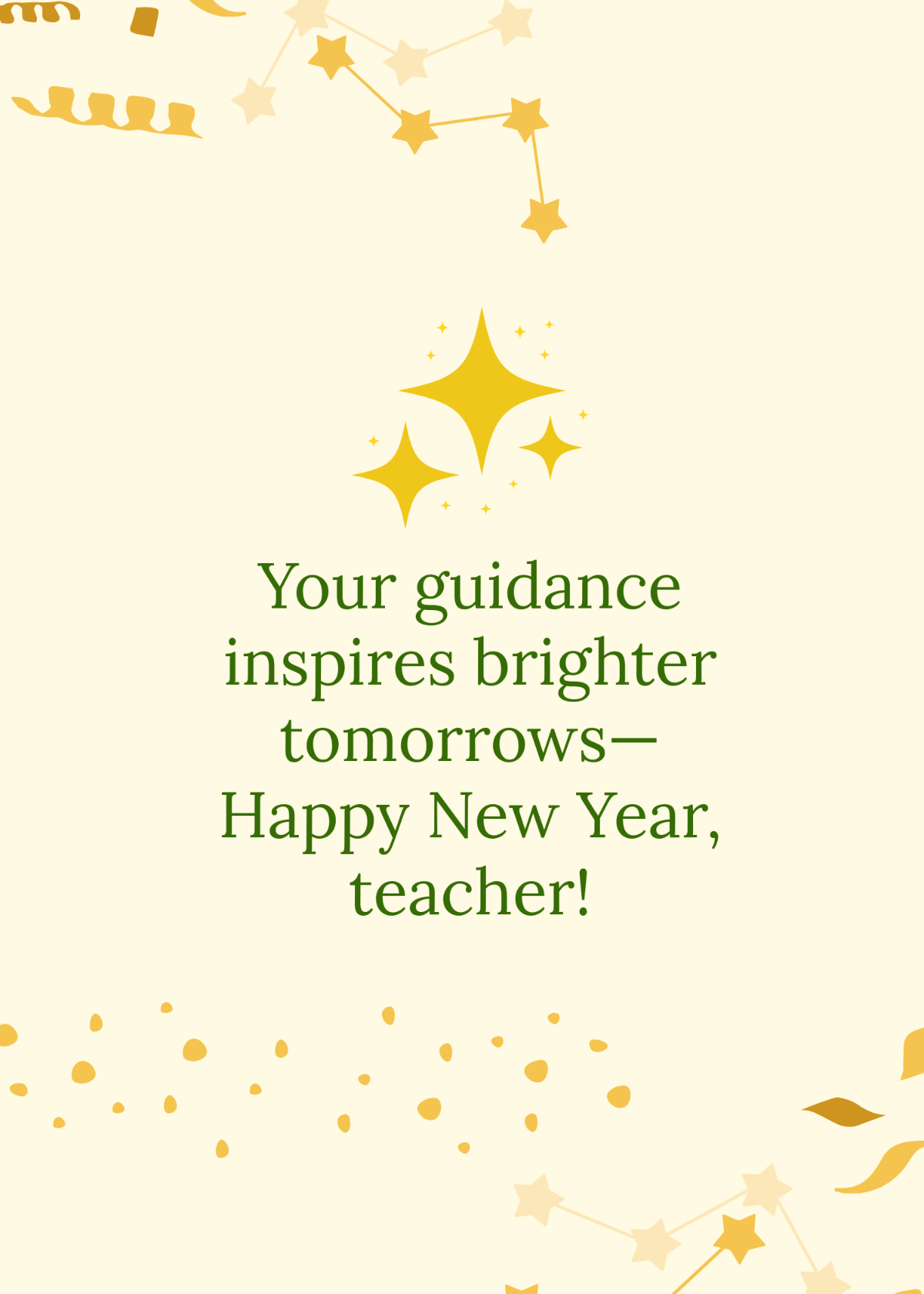 Free Inspirational Teacher New Year Greeting Card Template - Edit Online & Download