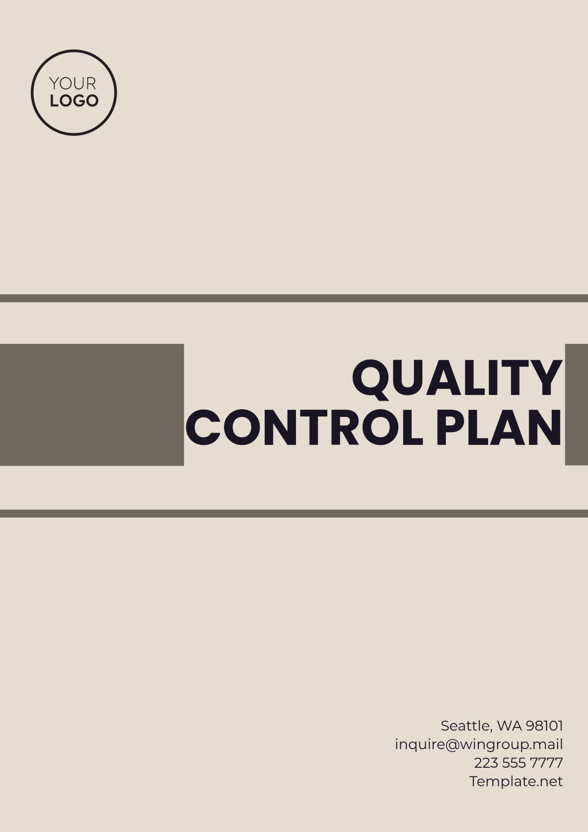 Quality Control Plan Template