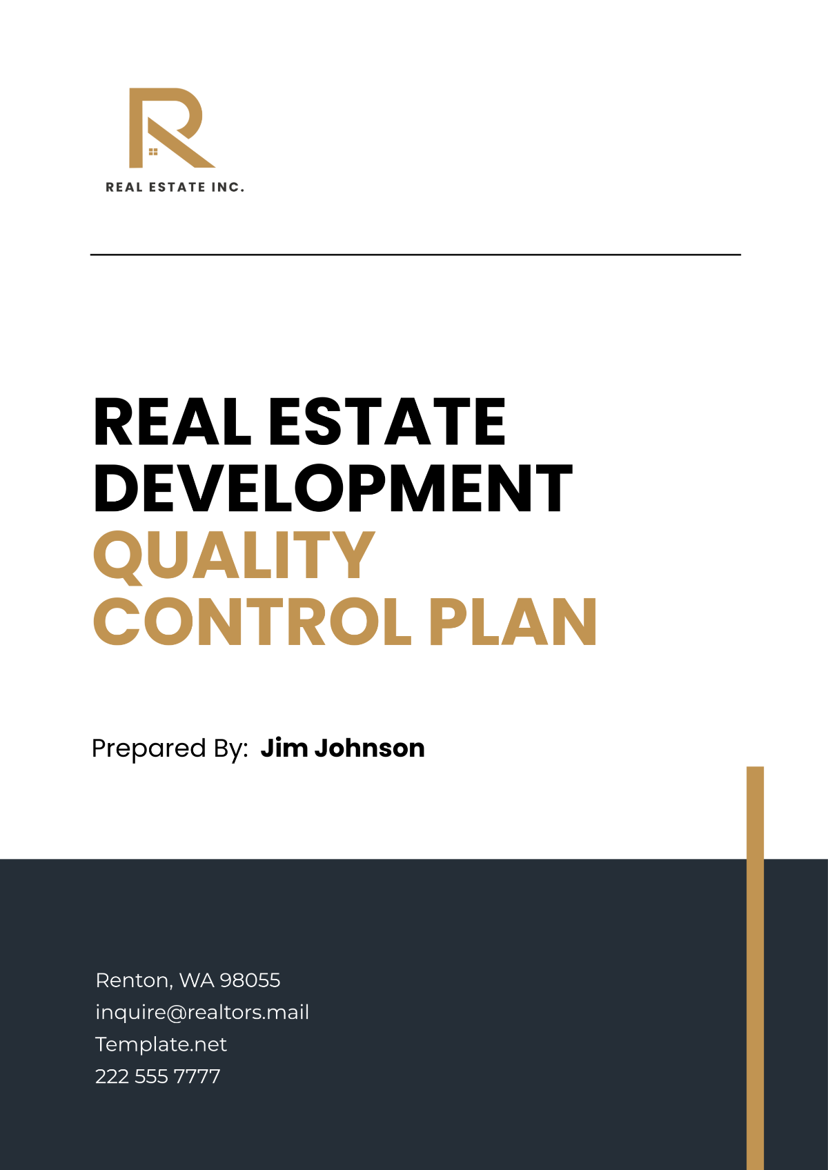 Real Estate Development Quality Control Plan Template