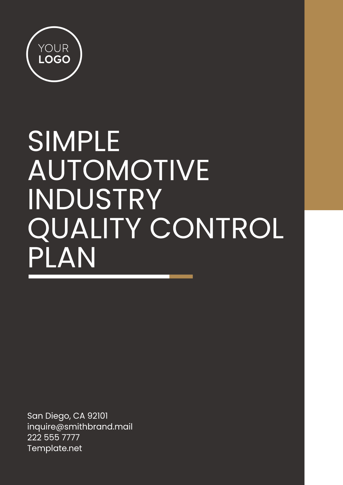 Simple Automotive Industry Quality Control Plan Template - Edit Online & Download