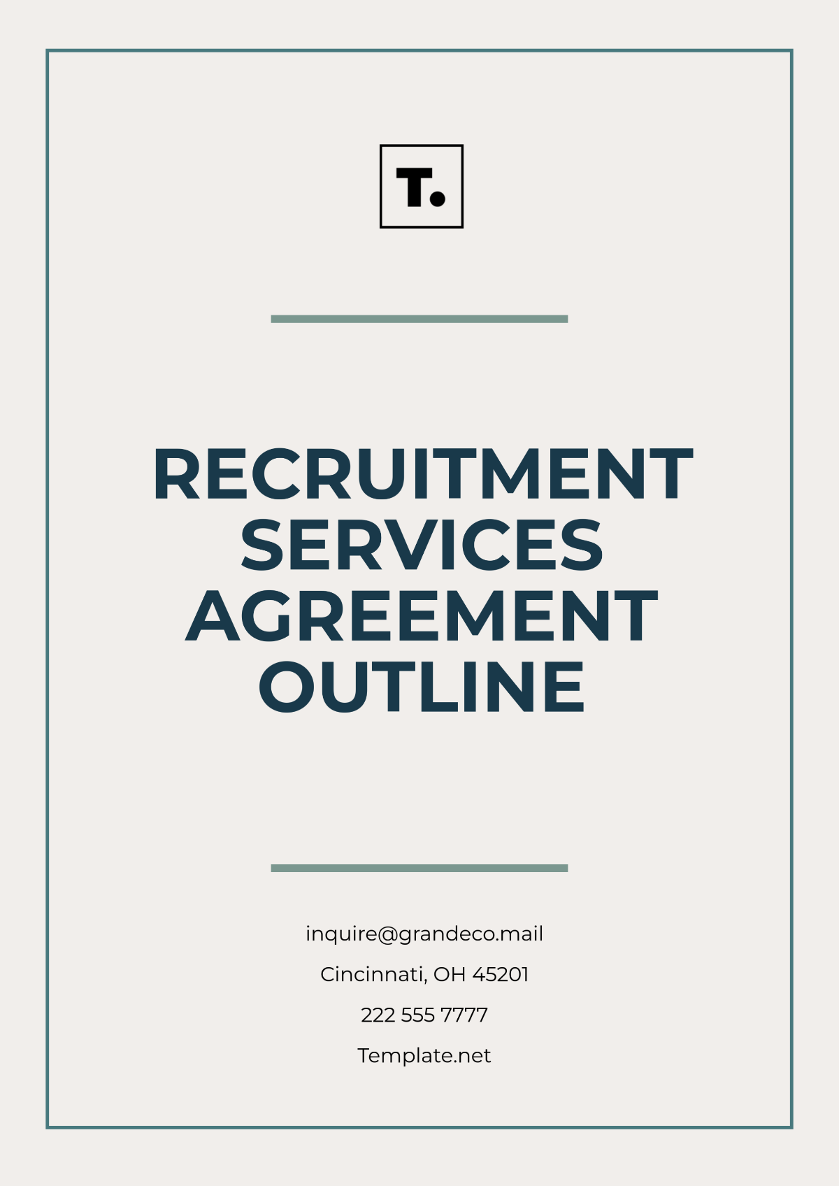 Recruitment Services Agreement Outline Template - Edit Online & Download