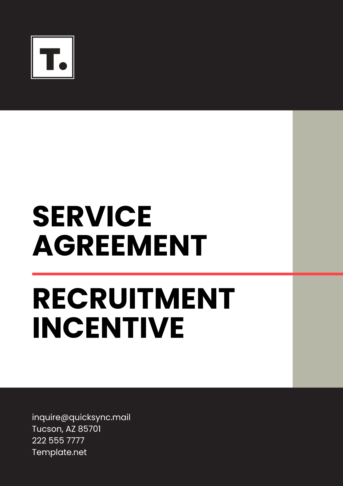 Recruitment Incentive Service Agreement Template - Edit Online & Download