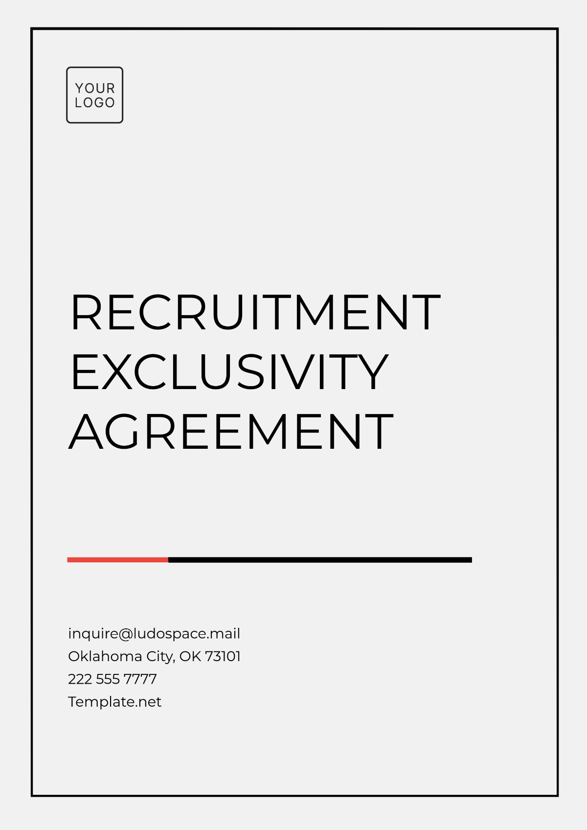 Recruitment Exclusivity Agreement Template - Edit Online & Download