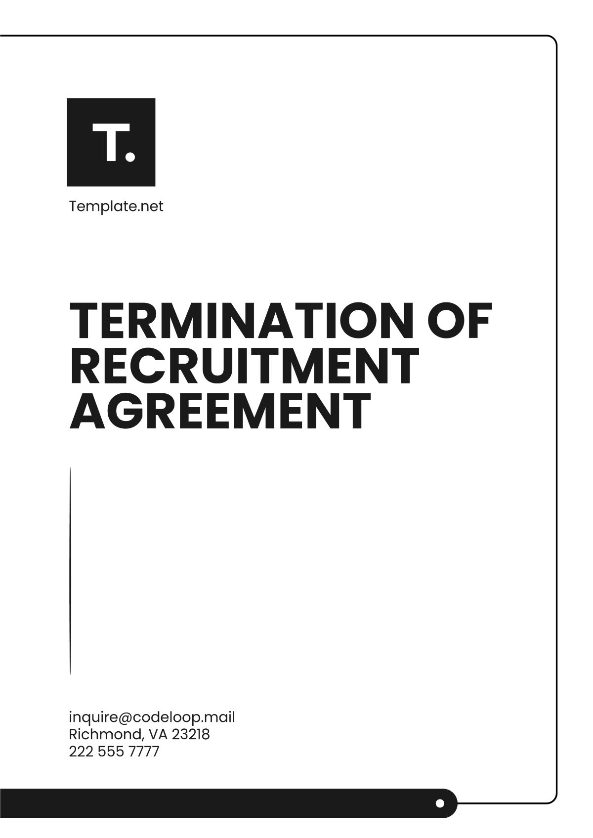 Termination of Recruitment Agreement Template - Edit Online & Download