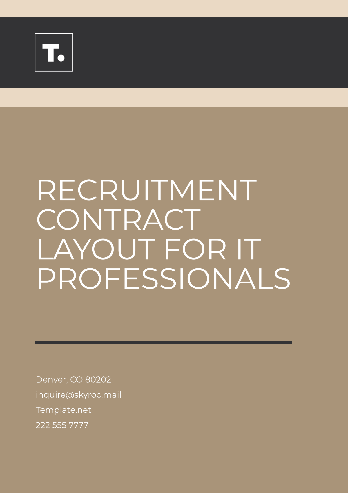 Recruitment Contract Layout for IT Professionals Template - Edit Online & Download