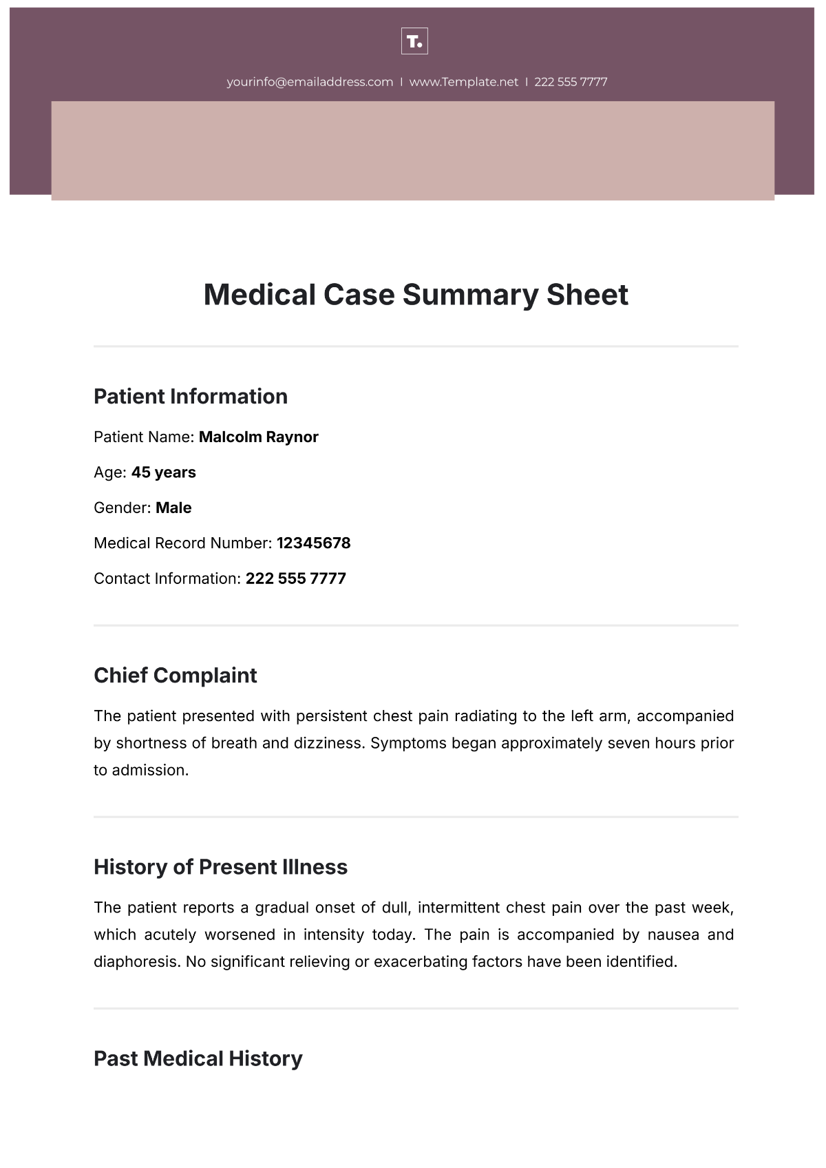 Medical Case Summary  Sheet Template - Edit Online & Download