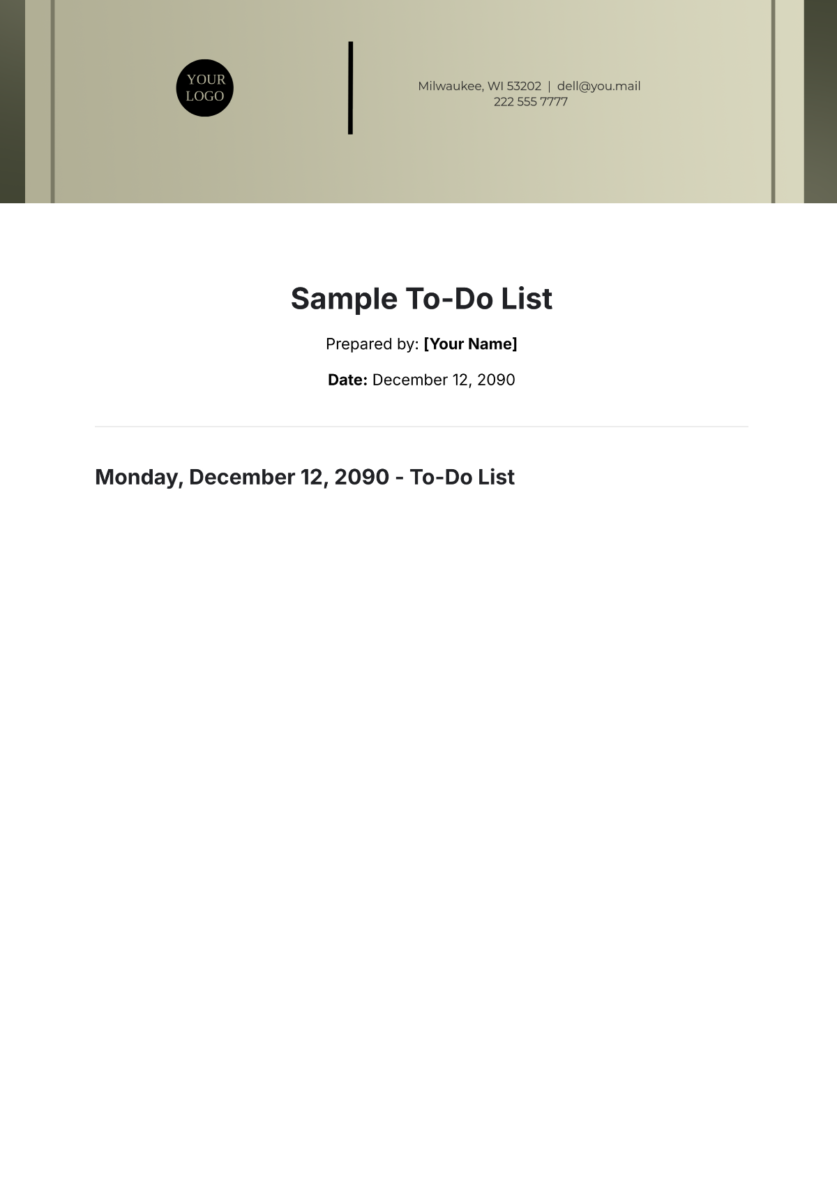 Sample To-Do List Template - Edit Online & Download