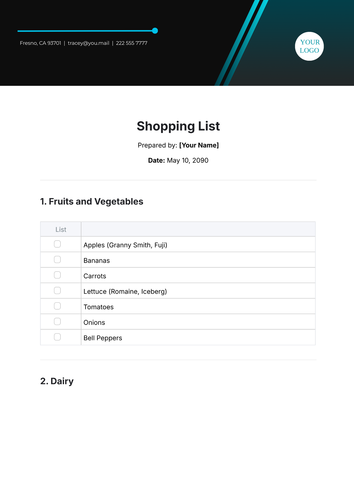 Shopping List Template - Edit Online & Download