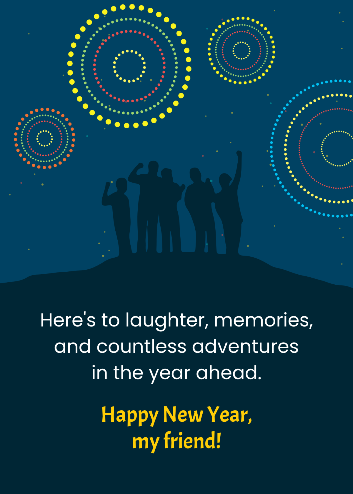 Free New Year Greeting Card for Friends Template - Edit Online & Download