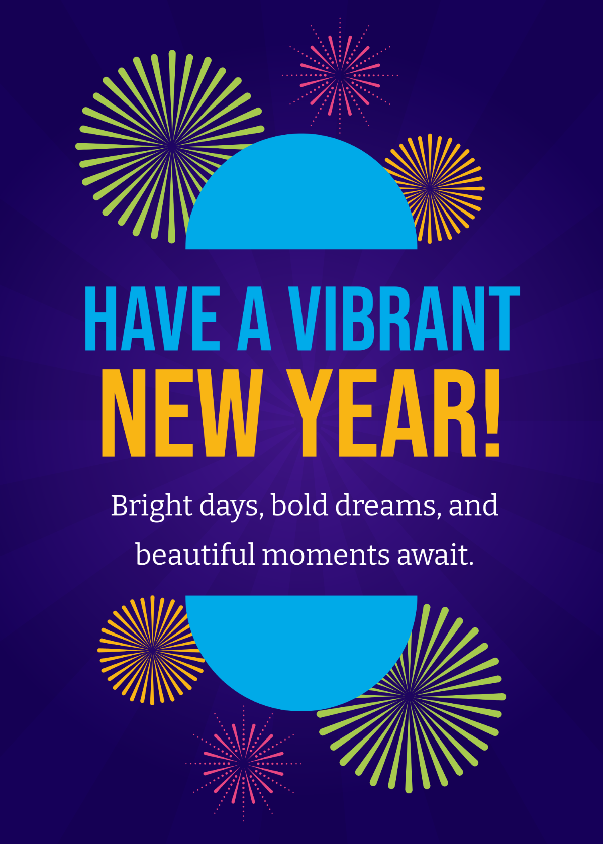 Free Colorful New Year Greeting Card Template - Edit Online & Download