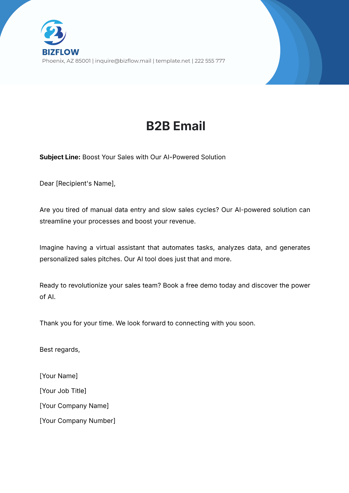 B2B Email Template