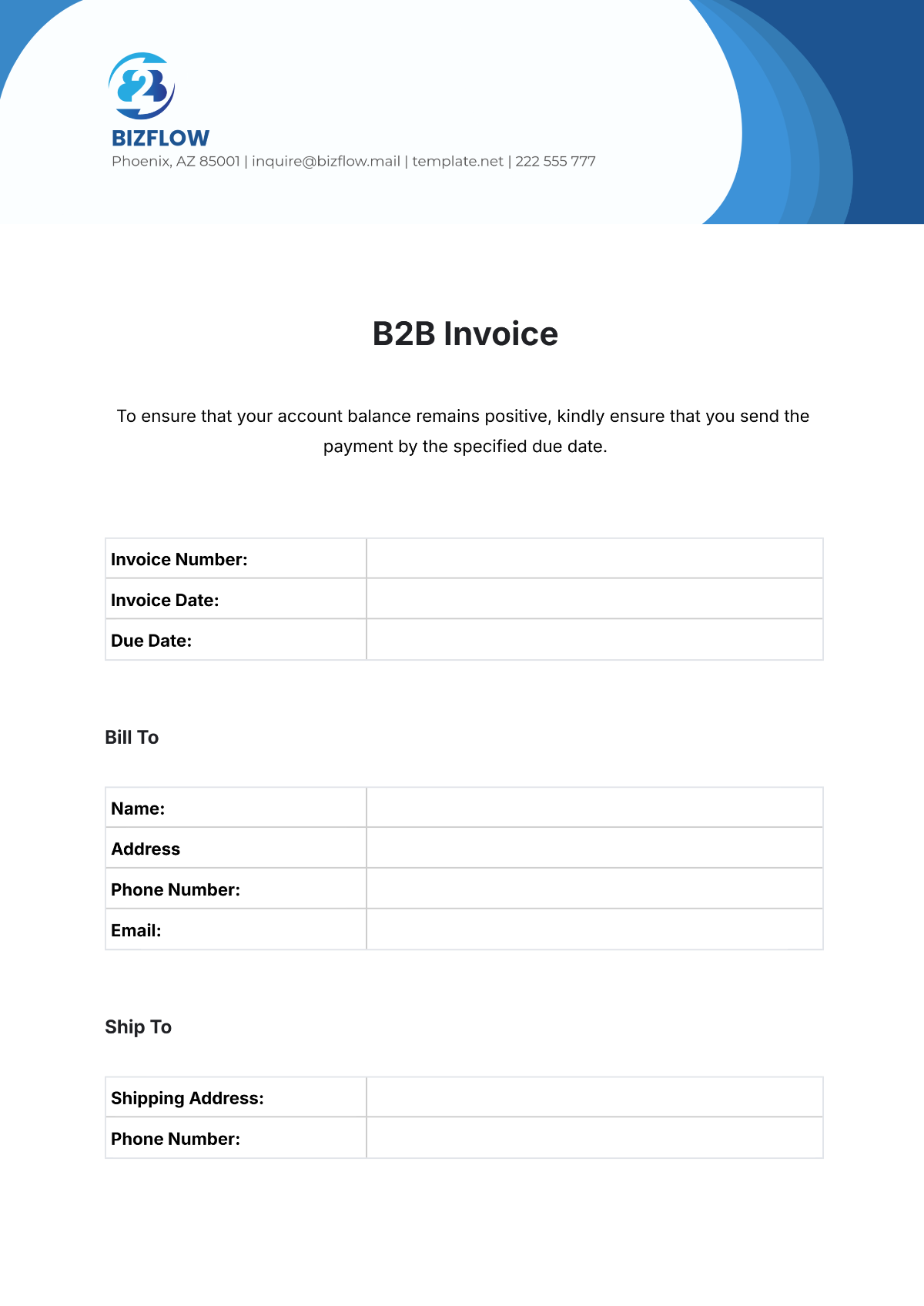 B2B Invoice Template