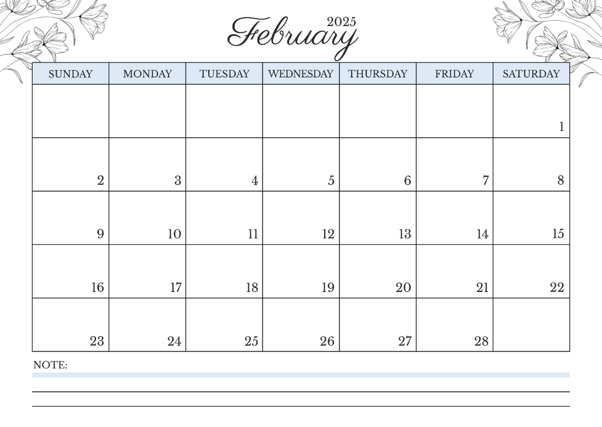 Editable February 2025 Calendar Template - Edit Online & Download