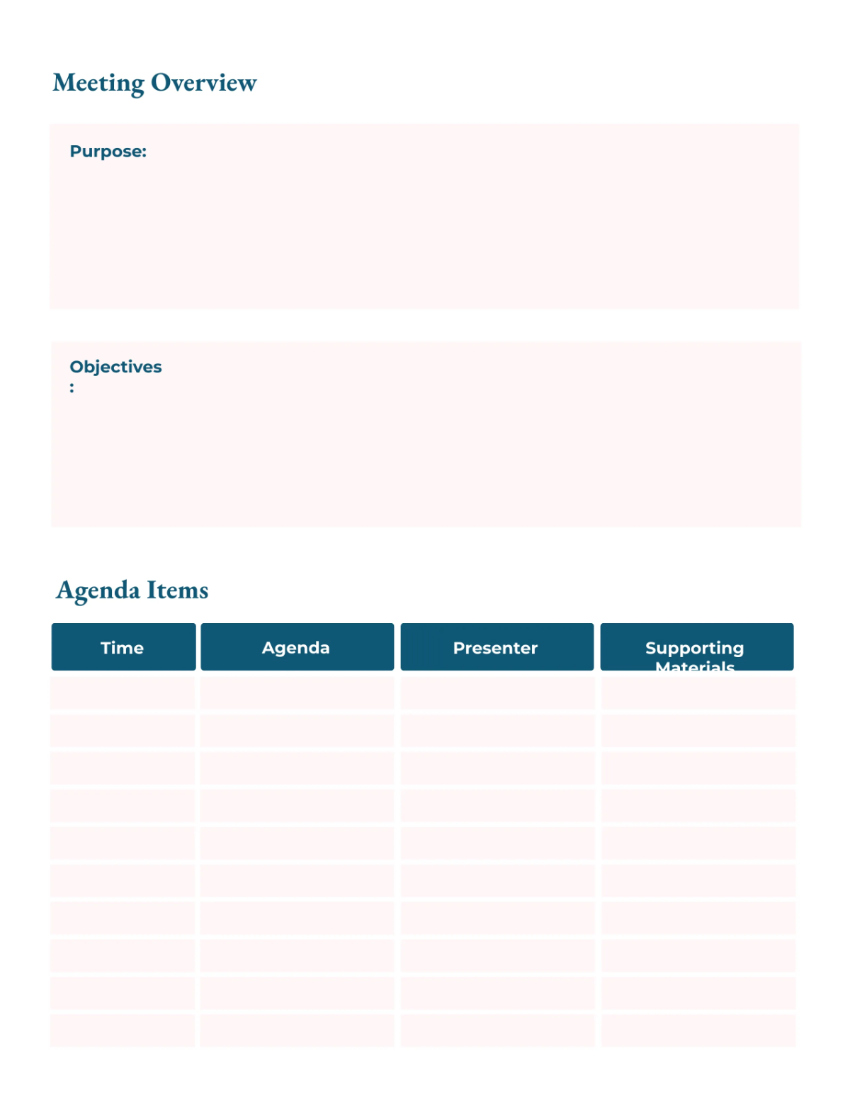 Free Board of Director Agenda Planner Template to Edit Online