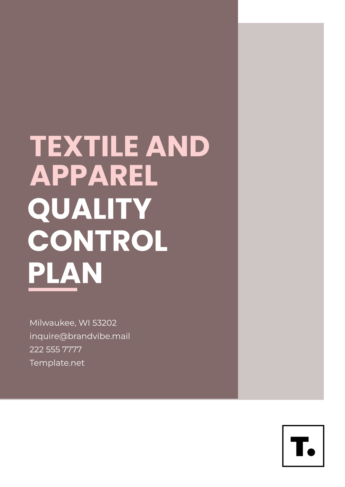 Textile and Apparel Quality Control Plan Template - Edit Online & Download