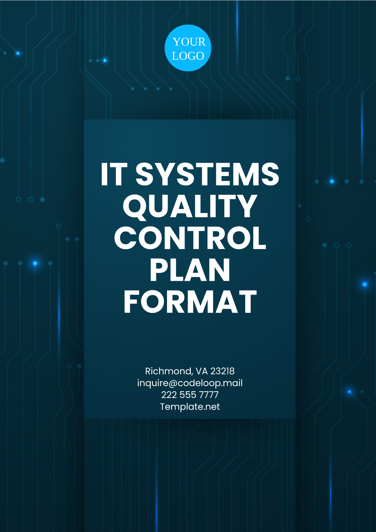 IT Systems Quality Control Plan Format Template - Edit Online & Download