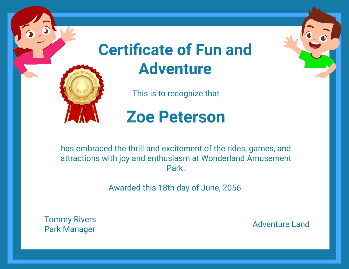 Free Fun Border Certificate Template - Edit Online & Download