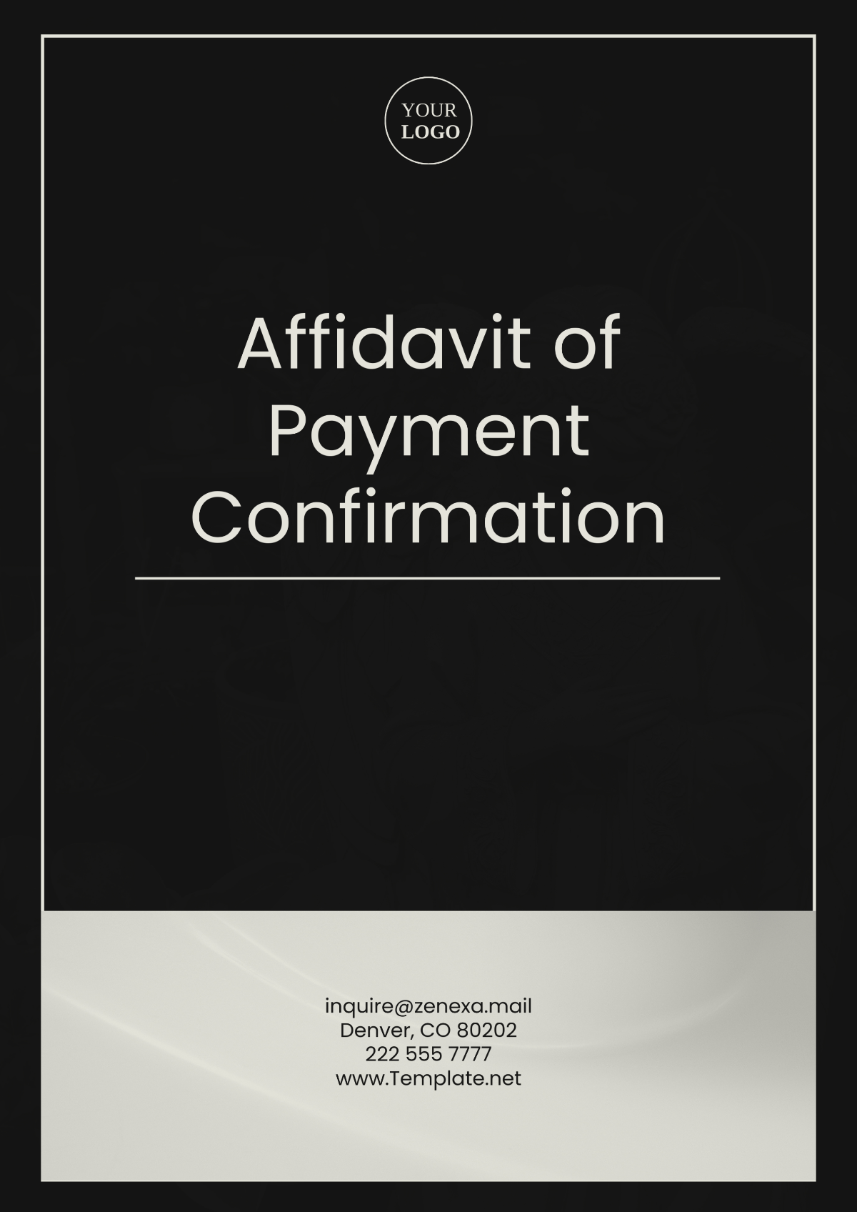 Affidavit of Payment Confirmation Template - Edit Online & Download