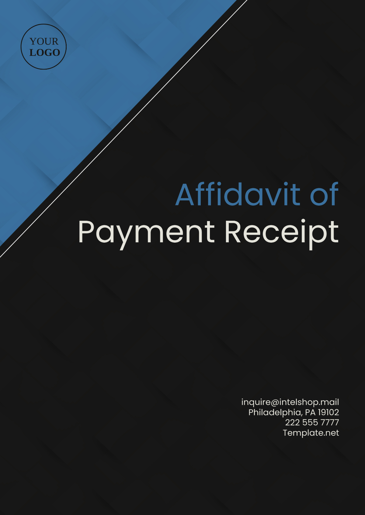 Affidavit of Payment Receipt Template - Edit Online & Download