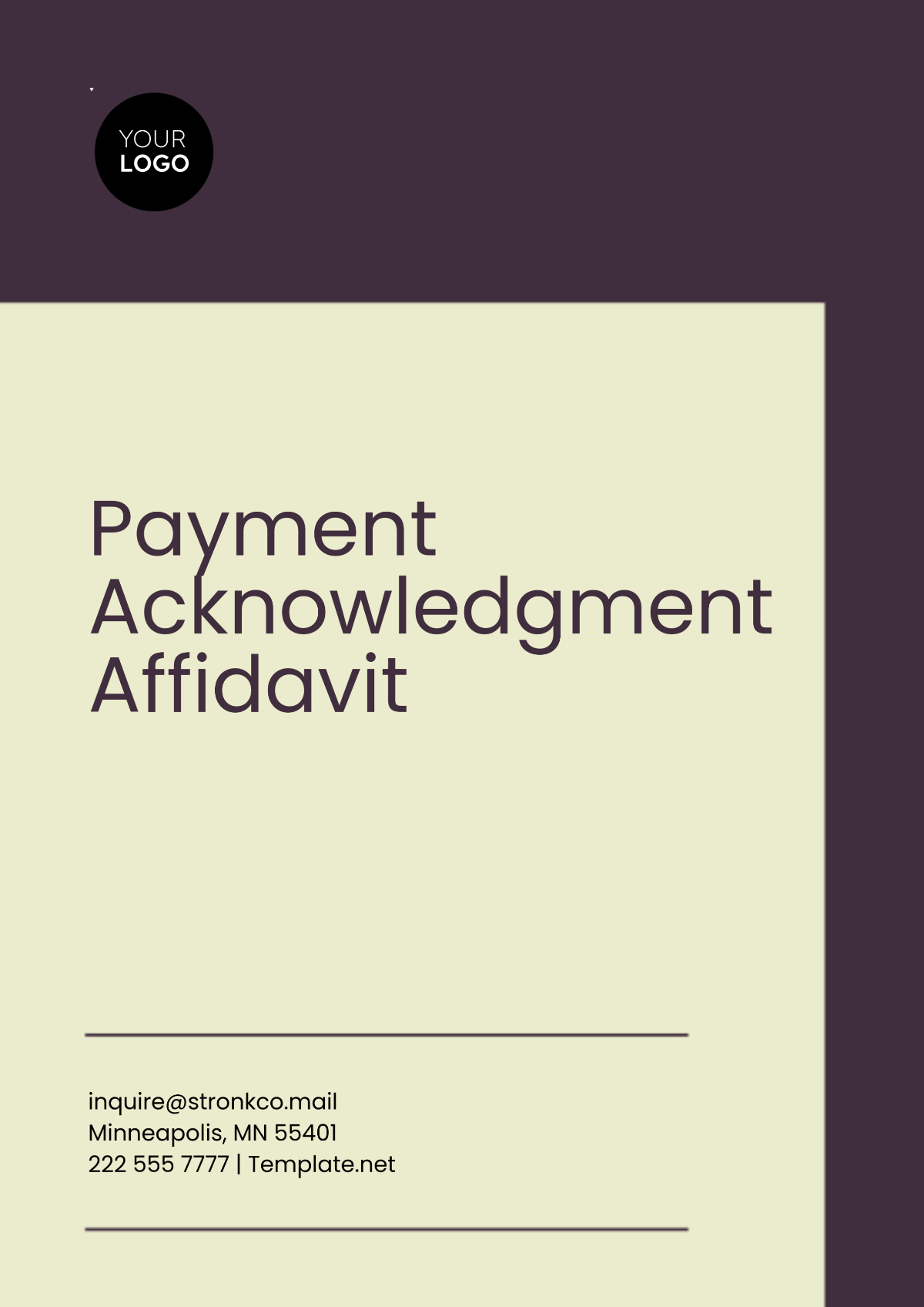 Payment Acknowledgment Affidavit Template - Edit Online & Download