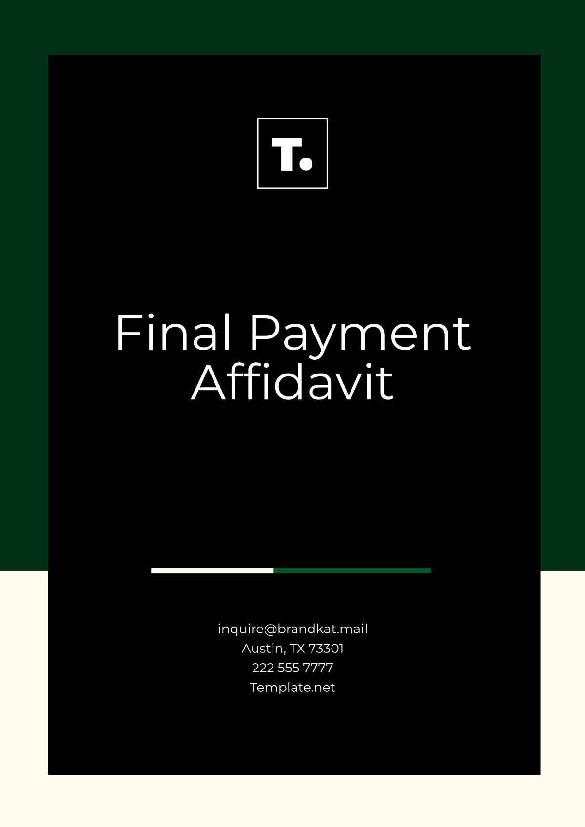 Final Payment Affidavit Template - Edit Online & Download