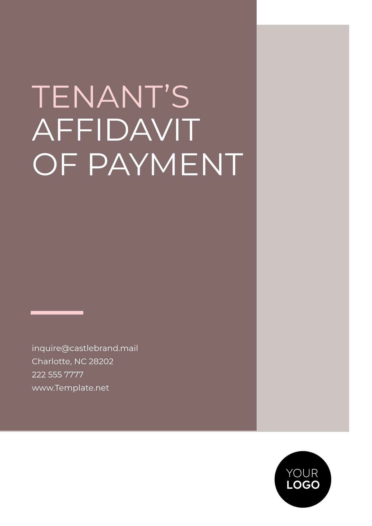 Tenant’s Affidavit of Payment Template - Edit Online & Download