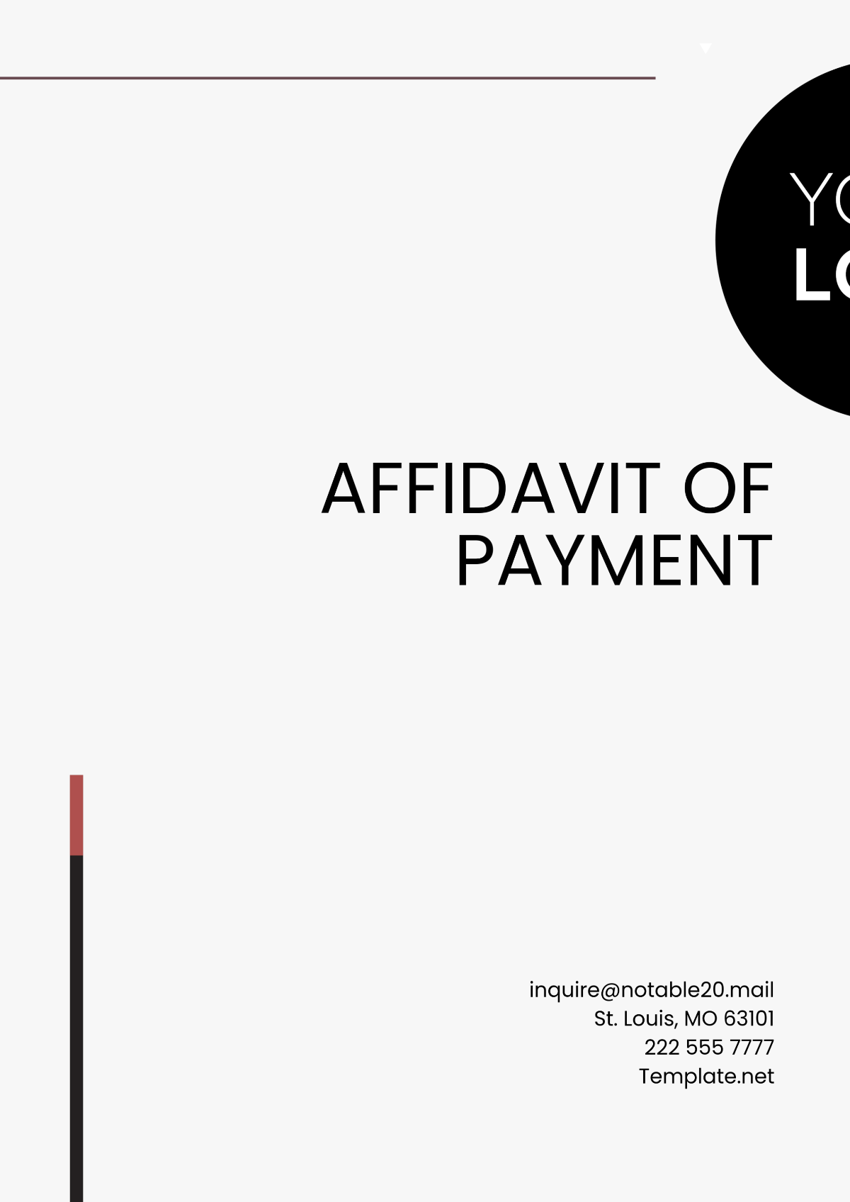 Simple Affidavit of Payment Template - Edit Online & Download