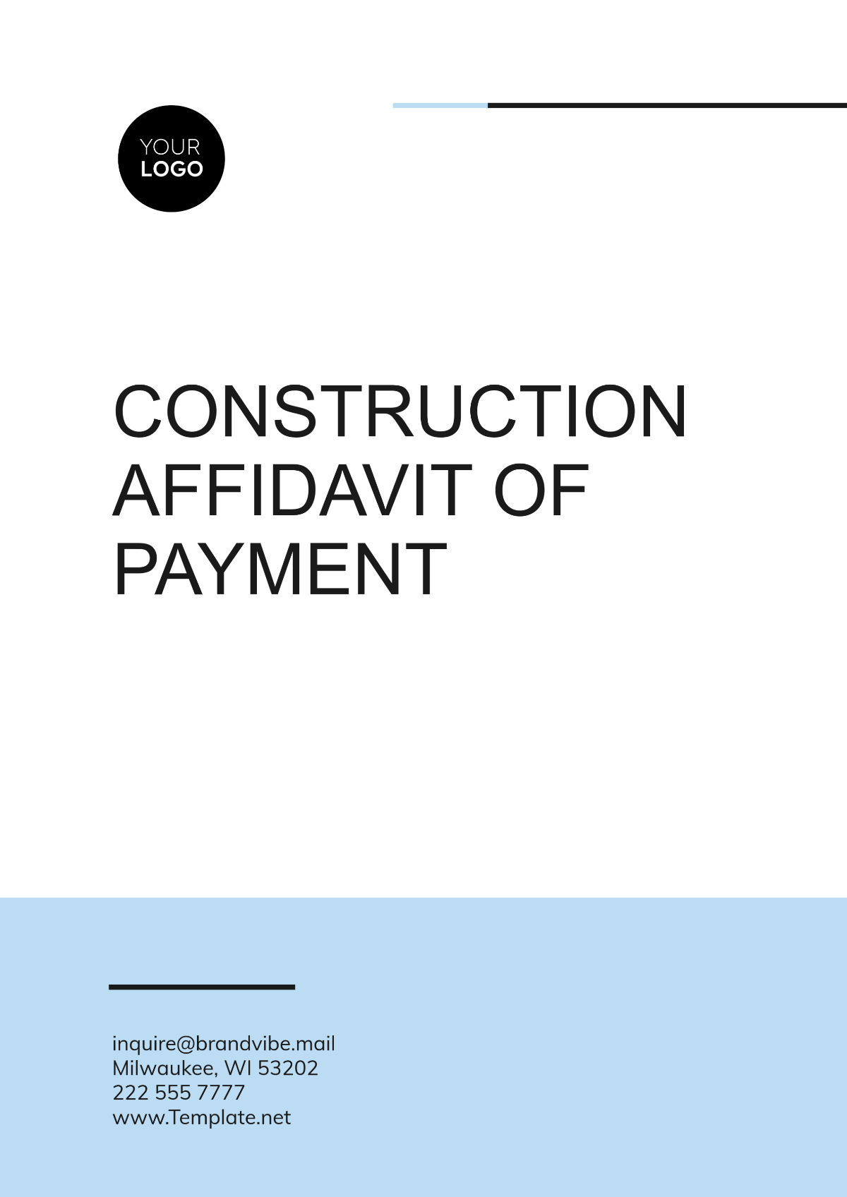 Construction Affidavit of Payment Template - Edit Online & Download