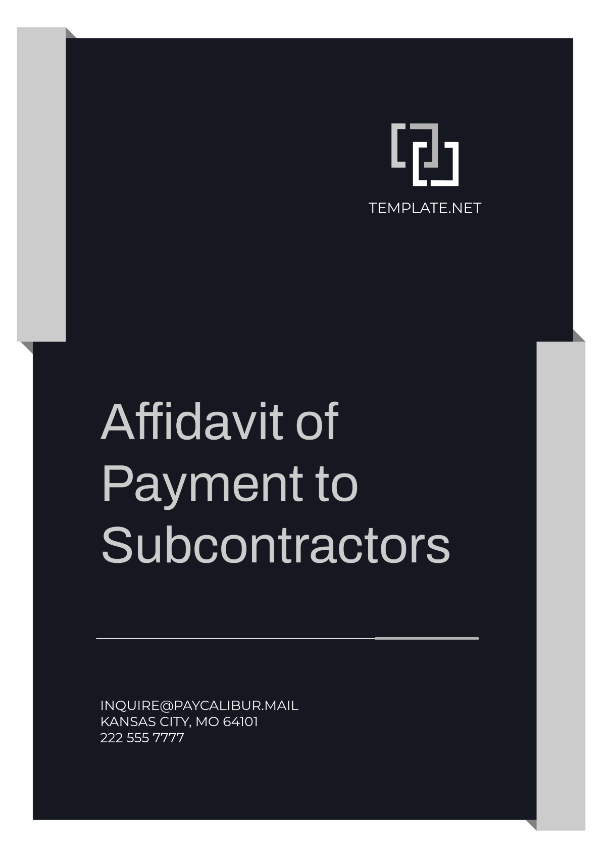 Affidavit of Payment to Subcontractors Template - Edit Online & Download