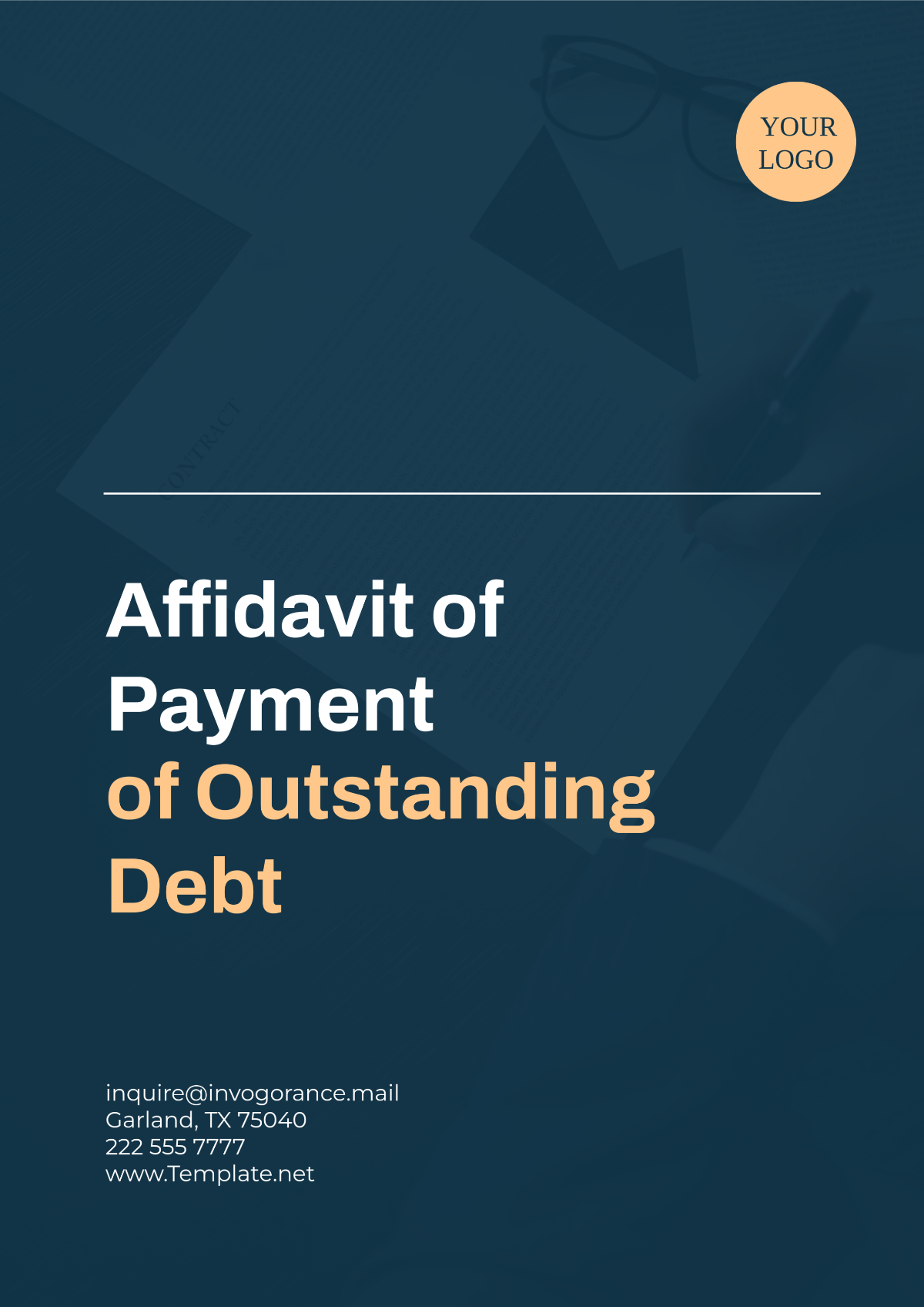 Affidavit of Payment of Outstanding Debt Template - Edit Online & Download