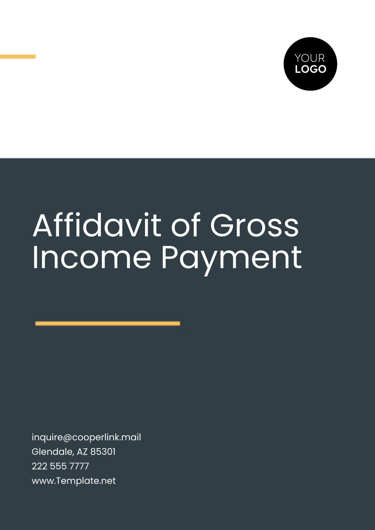 Affidavit of Gross Income Payment Template - Edit Online & Download