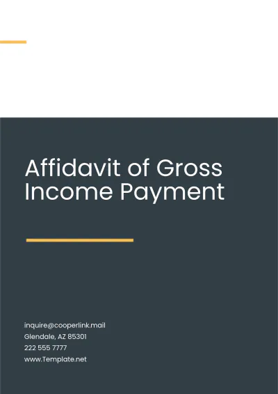 Free Affidavit of Gross Income Payment Template to Edit Online
