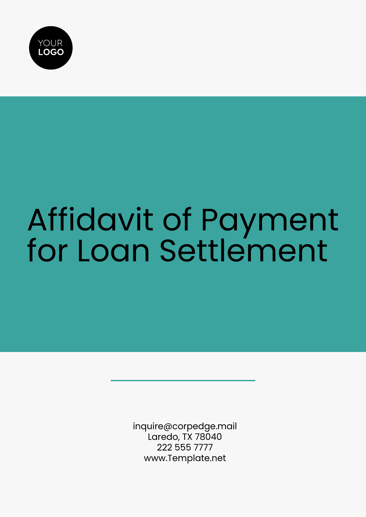 Affidavit of Payment for Loan Settlement Template - Edit Online & Download