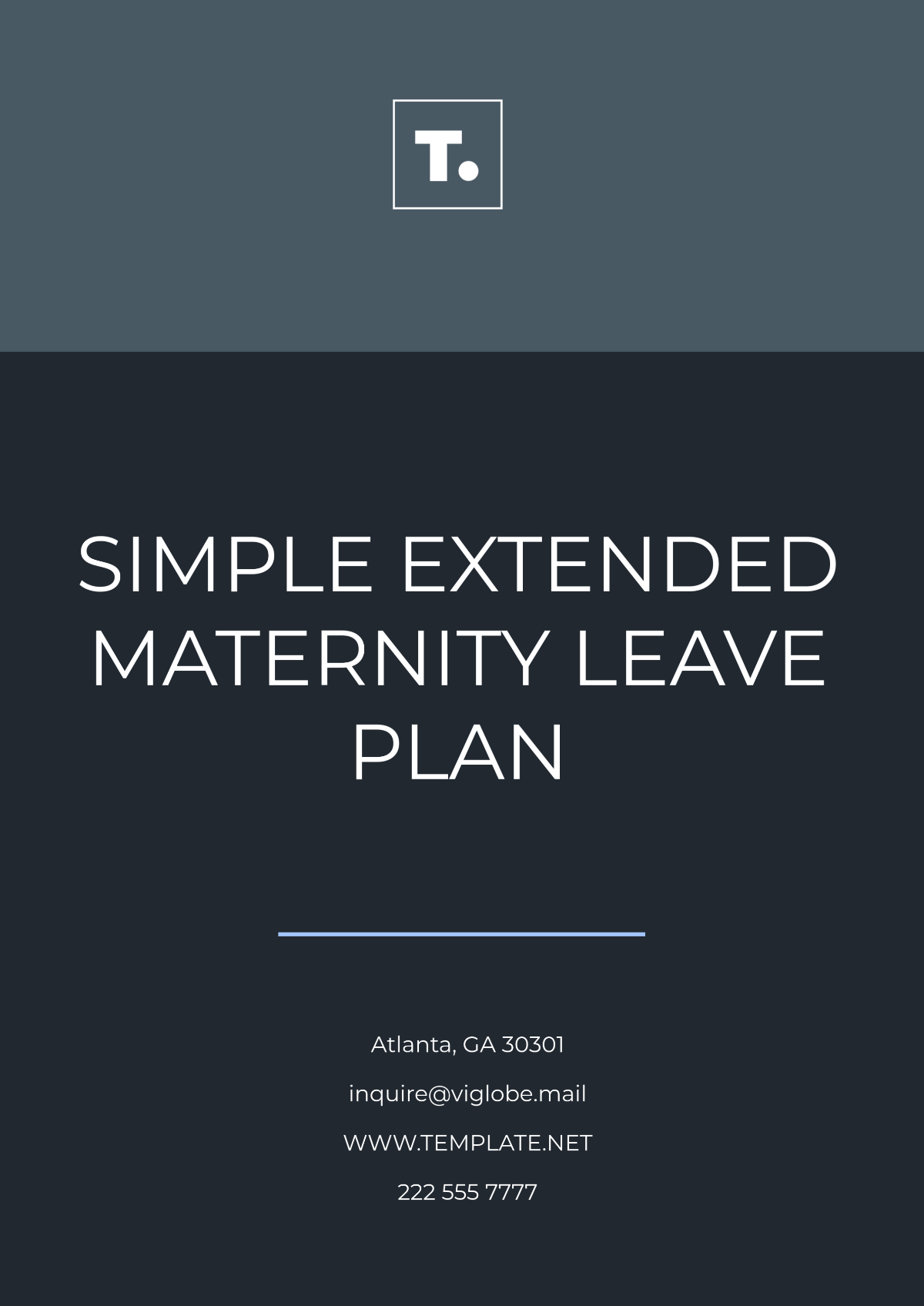 Simple Extended Maternity Leave Plan Template - Edit Online & Download